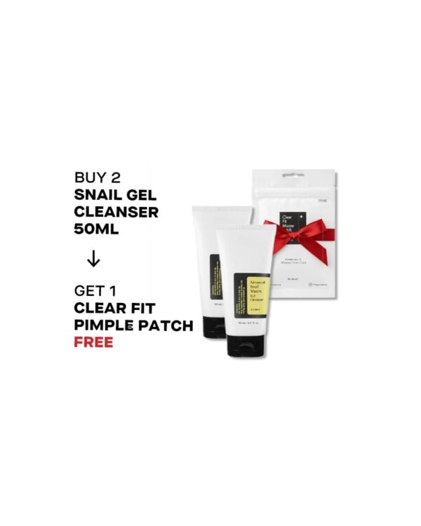 COSRX OFFER-BUY 2 SNAIL GEL CLEANSER 50ML + GET 1 CLEAR FIT PIMPLE PATCH FREE