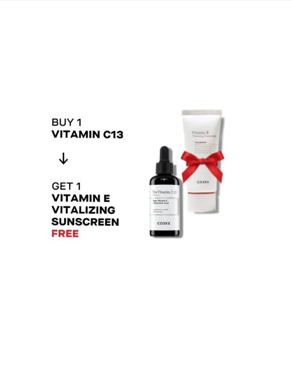 COSRX OFFER - BUY 1 VITAMIN C13 + GET 1 VITAMIN E VITALIZING SUNSCREEN FREE