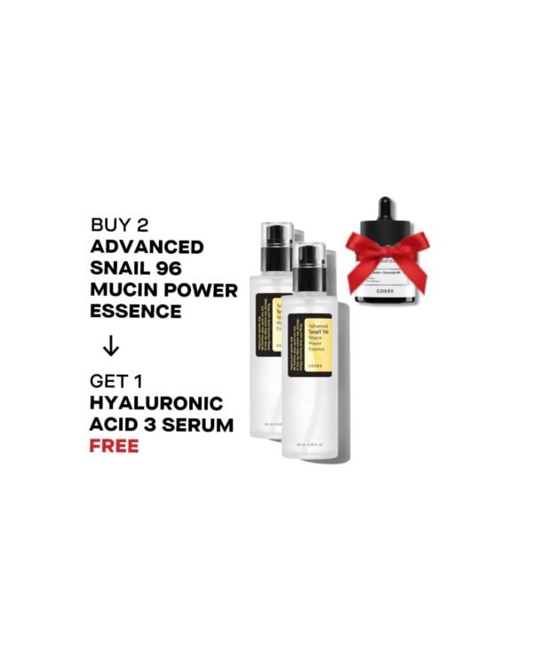 COSRX OFFER-BUY 2 ADVANCED SNAIL 96 MUCIN POWER ESSENCE + GET 1 HYALURONIC ACID 3 SERUM FREE