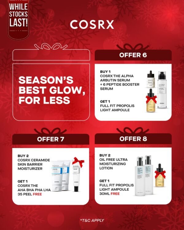 BUY 2 COSRX OIL FREE ULTRA MOISTURIZING LOTION & GET 1 FULL FIT PROPOLIS LIGHT AMPOULE 30ML FREE