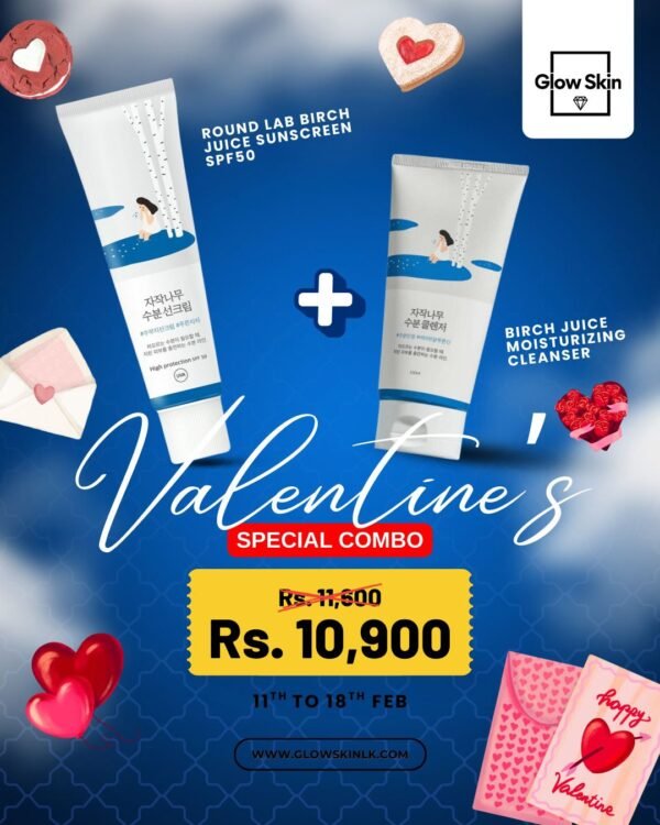 VALENTINE OFFER - ROUND LAB BIRCH JUICE SUNSCREEN SPF 50 50  ml+ BIRCH JUICE MOISTUREIZING CLEANSER 150ml