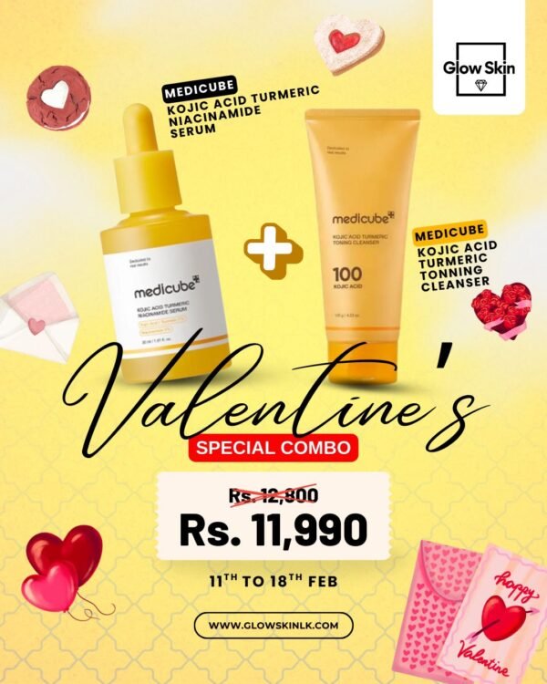 VALENTINE OFFER - MEDICUBE  KOJIC ACID TURMERIC NICINAMIDE SERUM 30 ml+KOJIC ACID TURMERIC TONING CLEANSER 120 ml