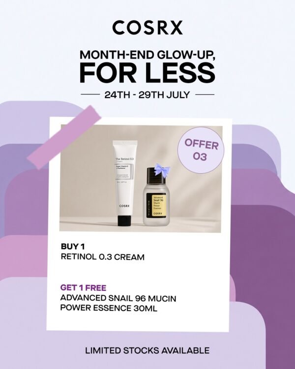 OFFER 03 -  Buy 1 Retinol 0.3 Cream → Get 1 Free Advanced Snail 96 Mucin Power Essence 30ml