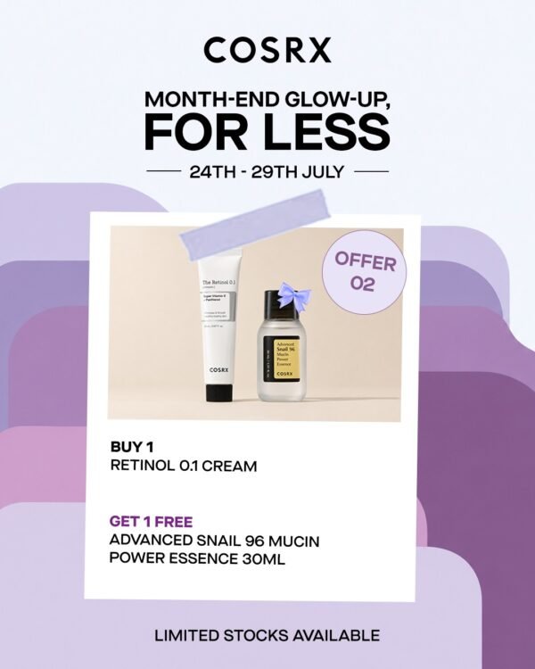 OFFER 02 - Buy 1 Retinol 0.1 Cream → Get 1 Free Advanced Snail 96 Mucin Power Essence 30ml