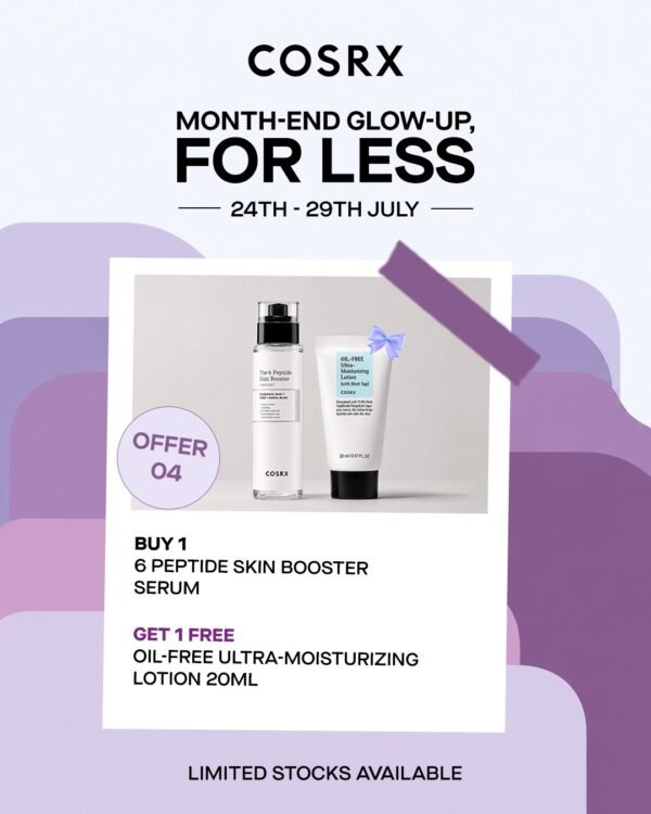 OFFER 04 - Buy 1 6 Peptide Skin Booster Serum → Get 1 Free Oil-Free Ultra-Moisturizing Lotion 20ml